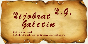 Mijobrat Galetin vizit kartica